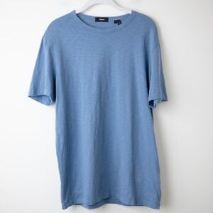 Theory Essential Tee Tshirt Mens L Cosmos Blue Crewneck Solid Premium Slub